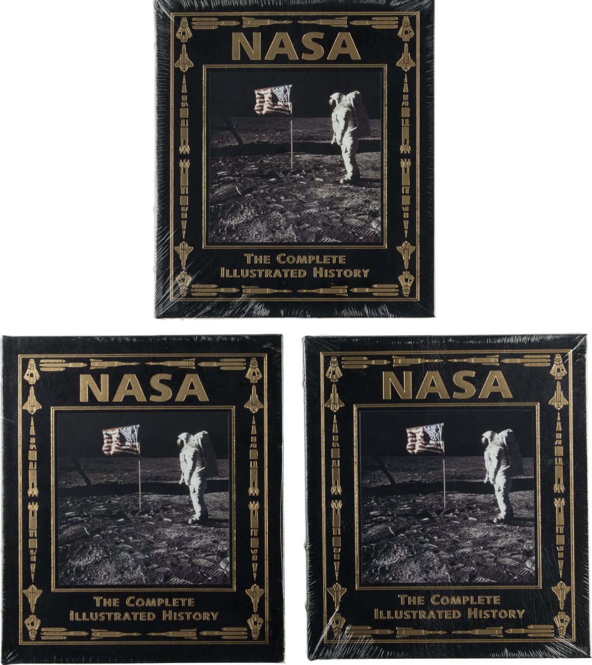 Buzz Aldrin Signed Leather-Bound Limited Edition Books (Three Copies, Still Sealed): NASA, The Complete Illustrated History, Originally from His Personal Collection, with Certificate of Authenticity