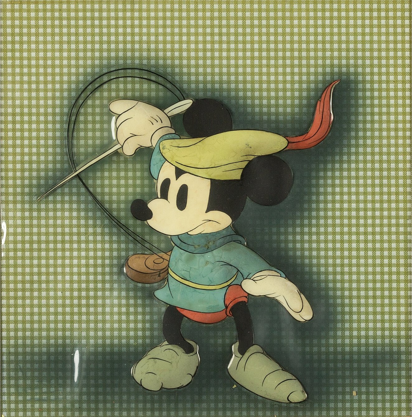 Brave Little Tailor Mickey Mouse Production Cel Courvoisier Setup