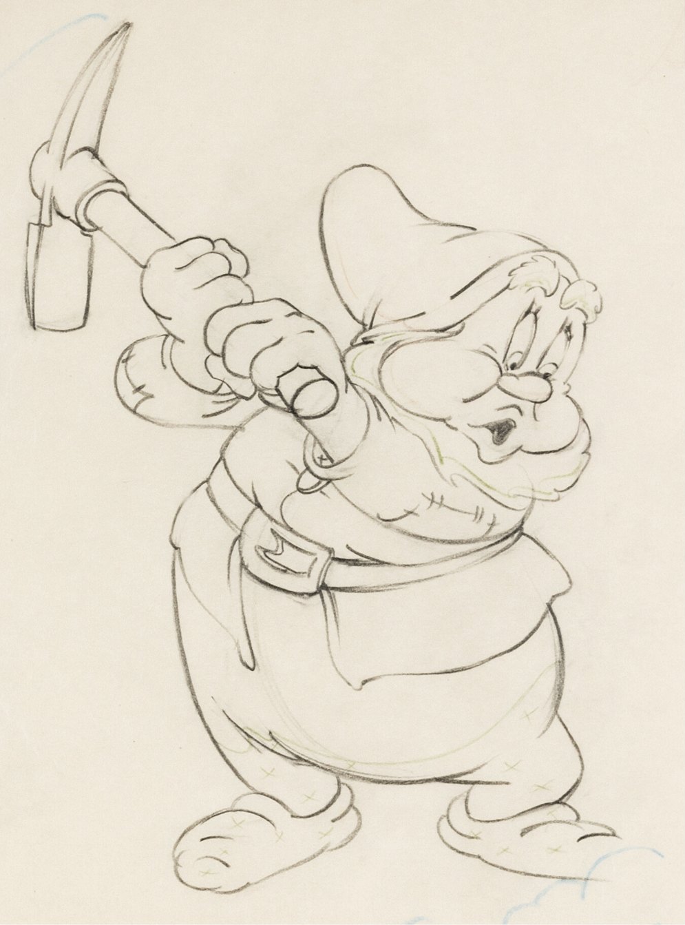 Snow White and the Seven Dwarfs RARE Happy Animation Drawing