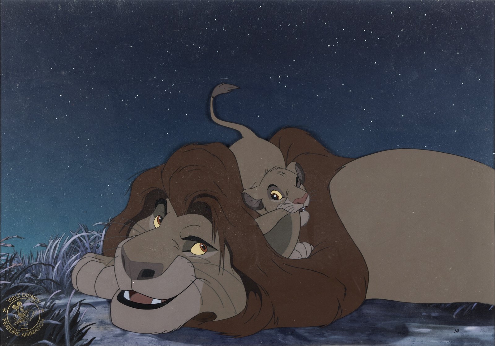 The Lion King Simba and Mufasa Employee-Only Limited Edition Cel #14/105