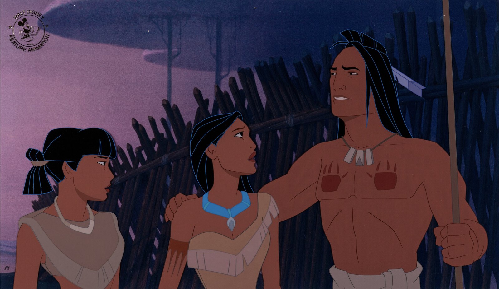 Pocahontas Nakoma, Pocahontas, and Kocoum Employee-Exclusive Limited Edition Cel #14/31 Gifted to Feature Animation President Peter Schneider